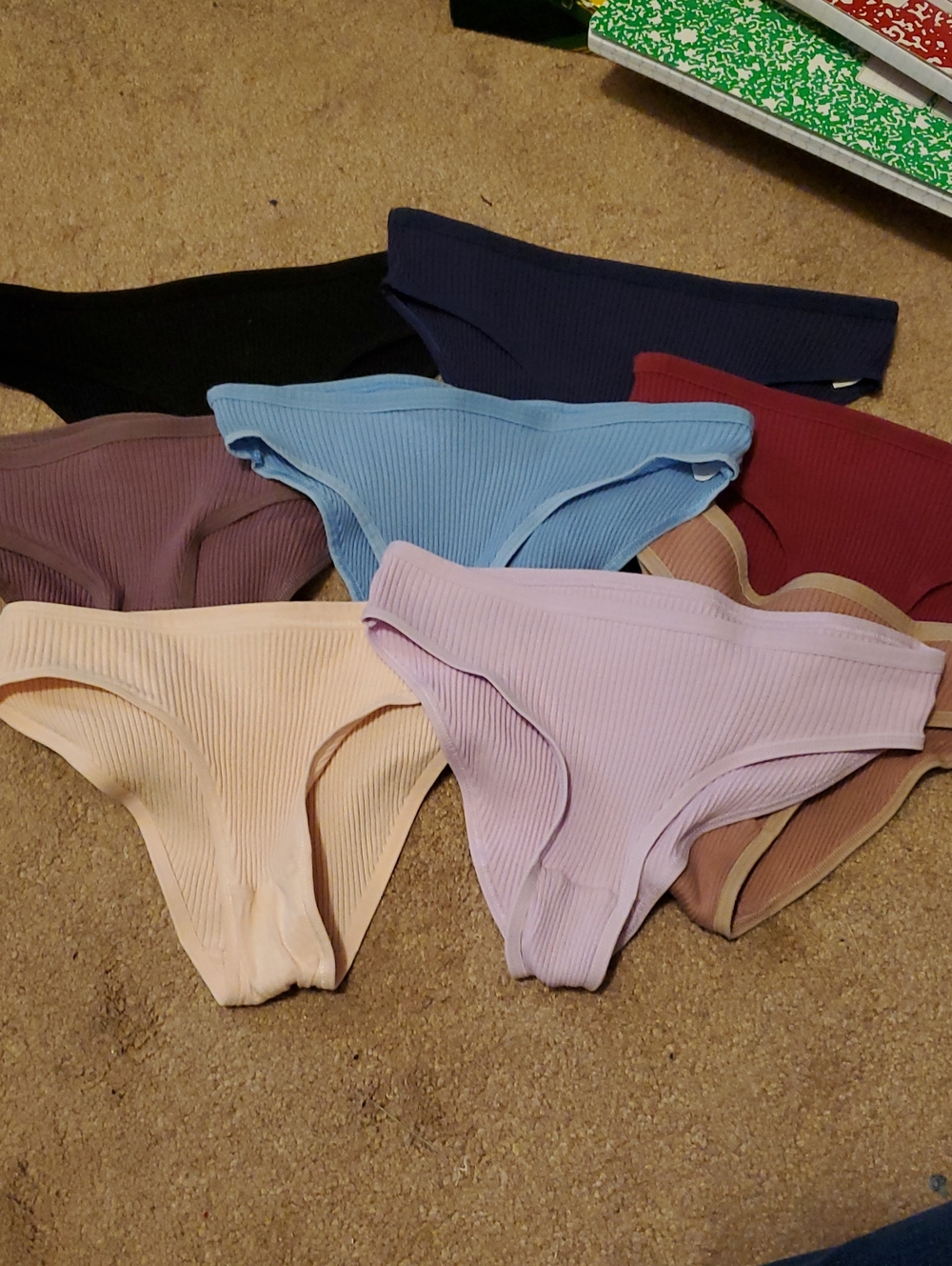 8 Pr Womens Ribbed Bikini Panties